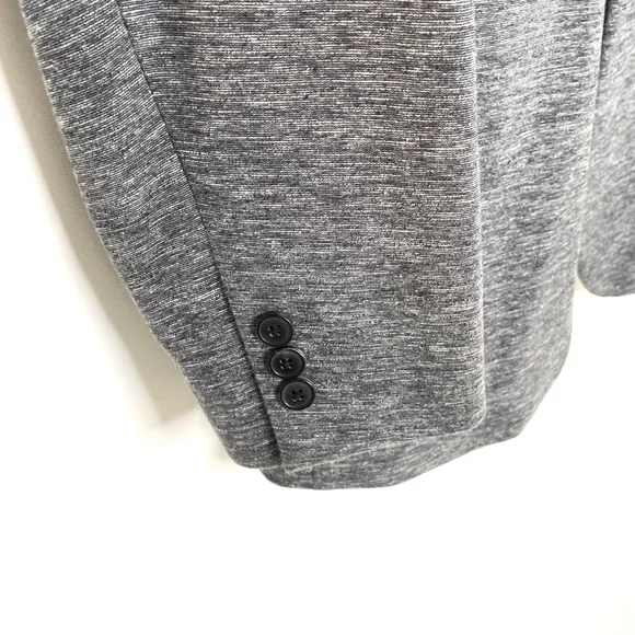 MensTheory Grey Knit Single Button Casual Blazer w Darting & Slit Pockets 46